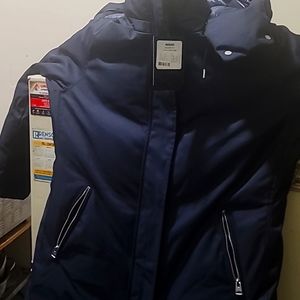 msckage full length navy blue winter coat